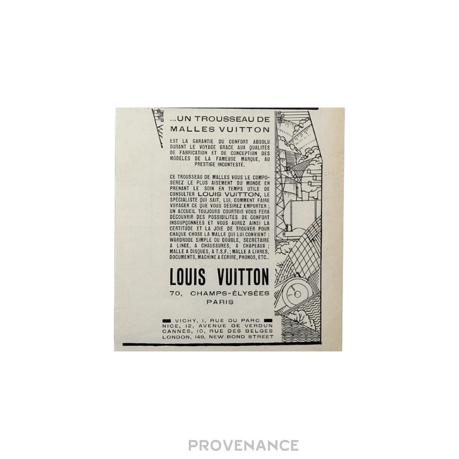 Louis Vuitton Antique Vintage Newsprint Ad - Trunks - 7