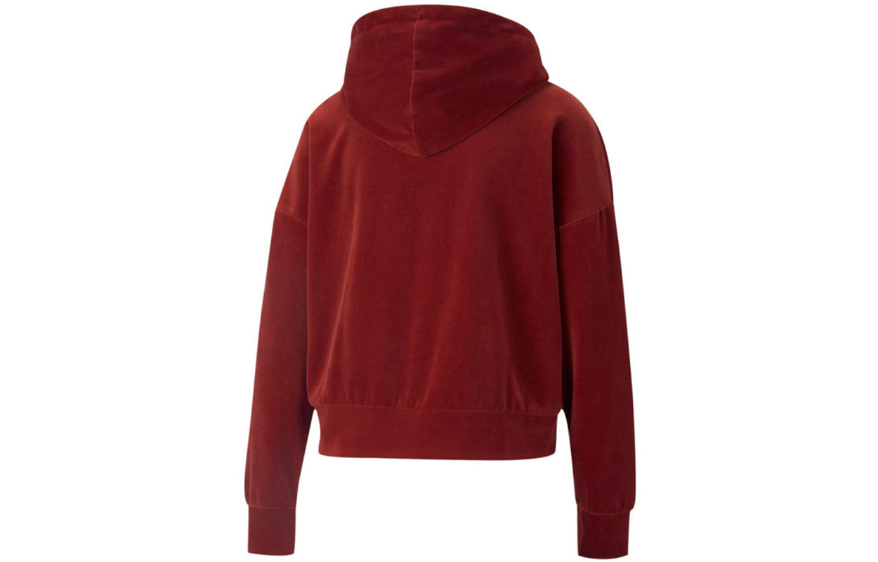 (WMNS) PUMA Her Velour Hoodie 'Burgundy' 846417-22 - 2