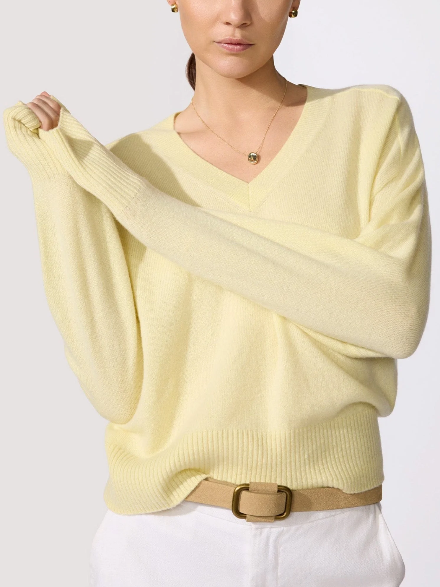 The Leia Vee Cashmere Sweater - 1