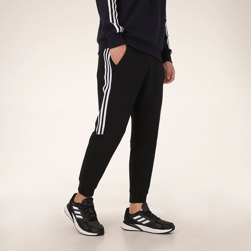 adidas Casual Sports Bundle Feet Lacing Stripe Knit Long Pants Black GP1014 - 4