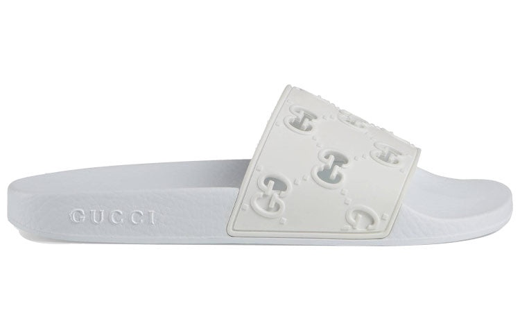 (WMNS) Gucci Rubber GG Slide 'White' 573922-JDR00-9014 - 2