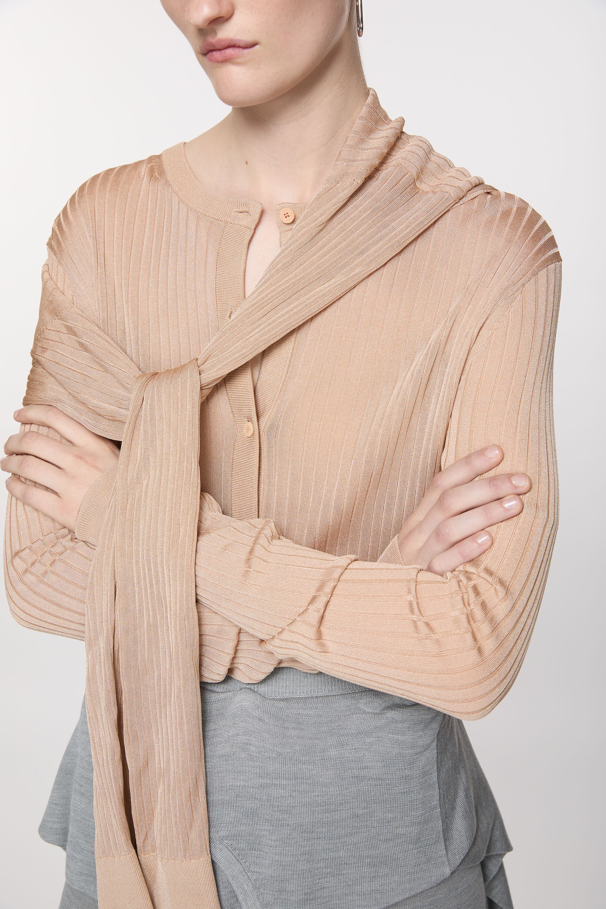 Knit cardigan - Hazel beige - 4