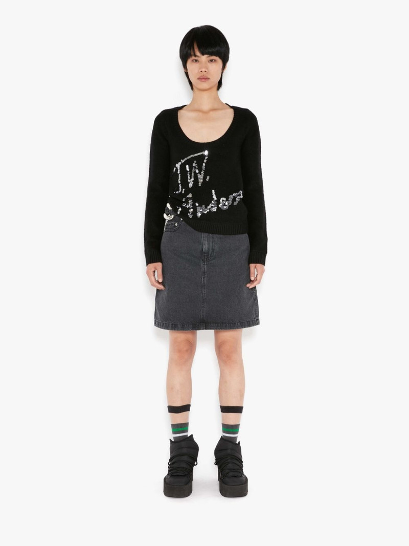 JW Anderson SCOOP NECK SEQUINS LOGO JUMPER outlook