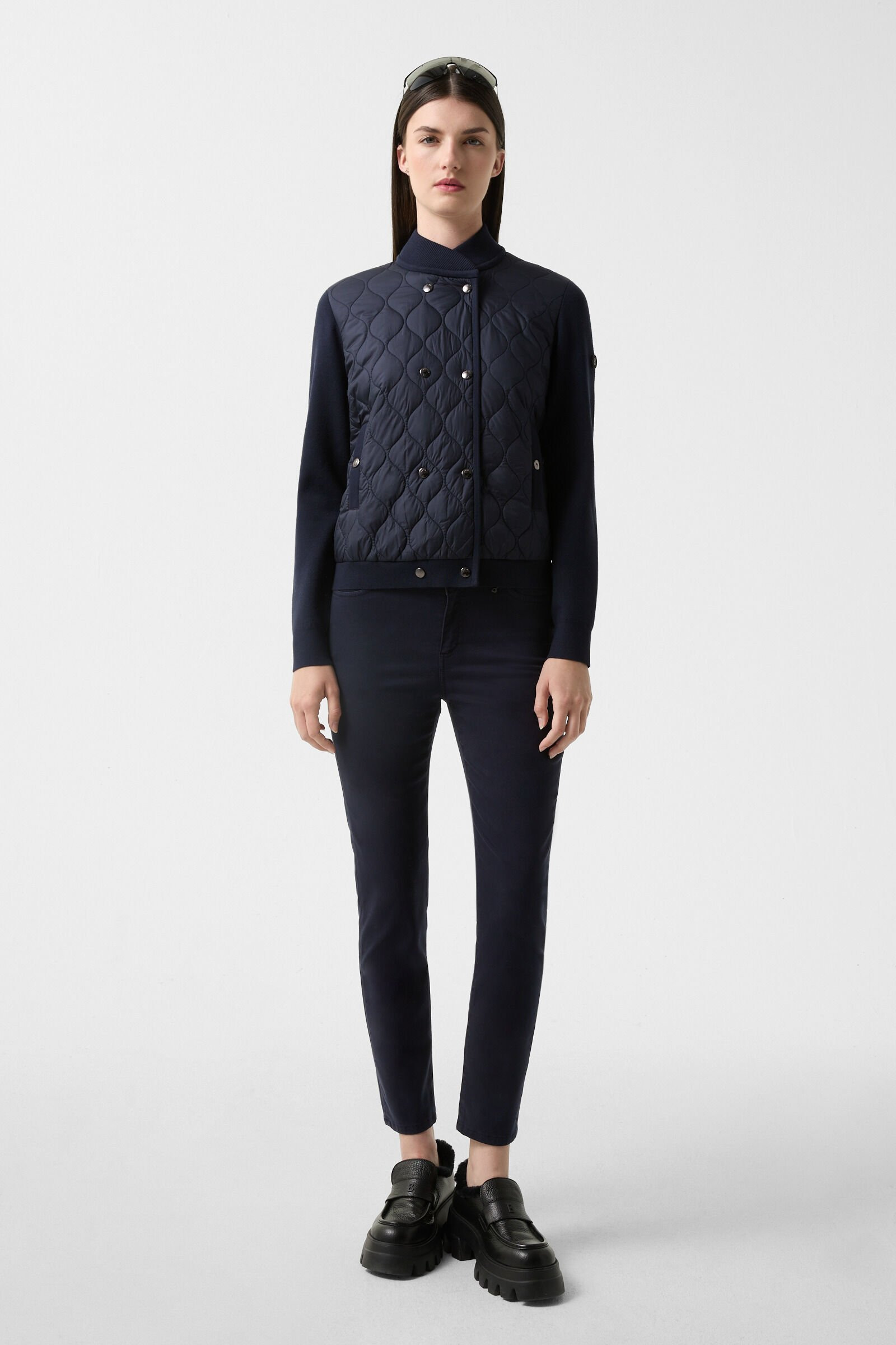 Becca hybrid knit jacket in Navy blue - 4
