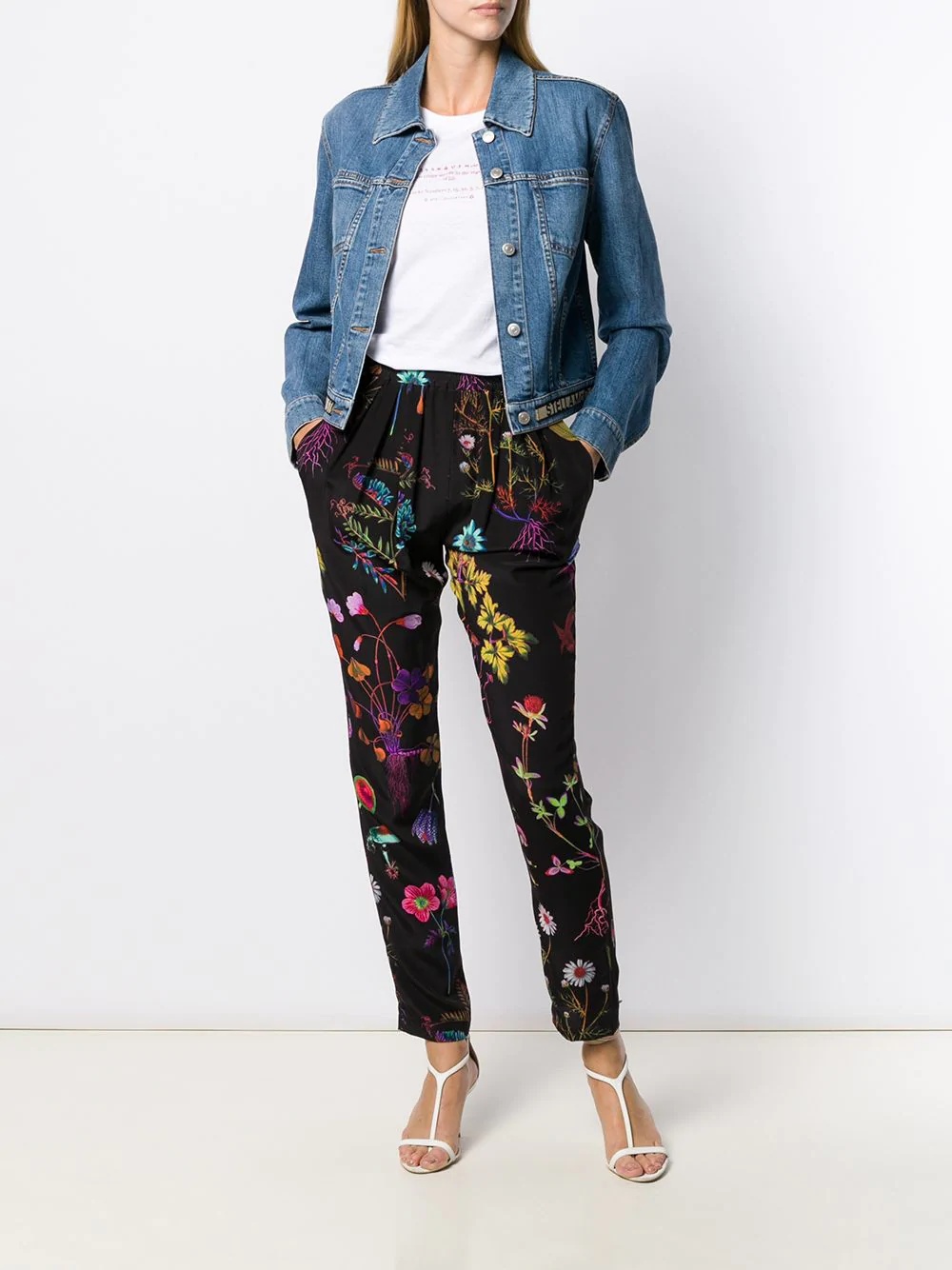 floral print tapered trousers - 2