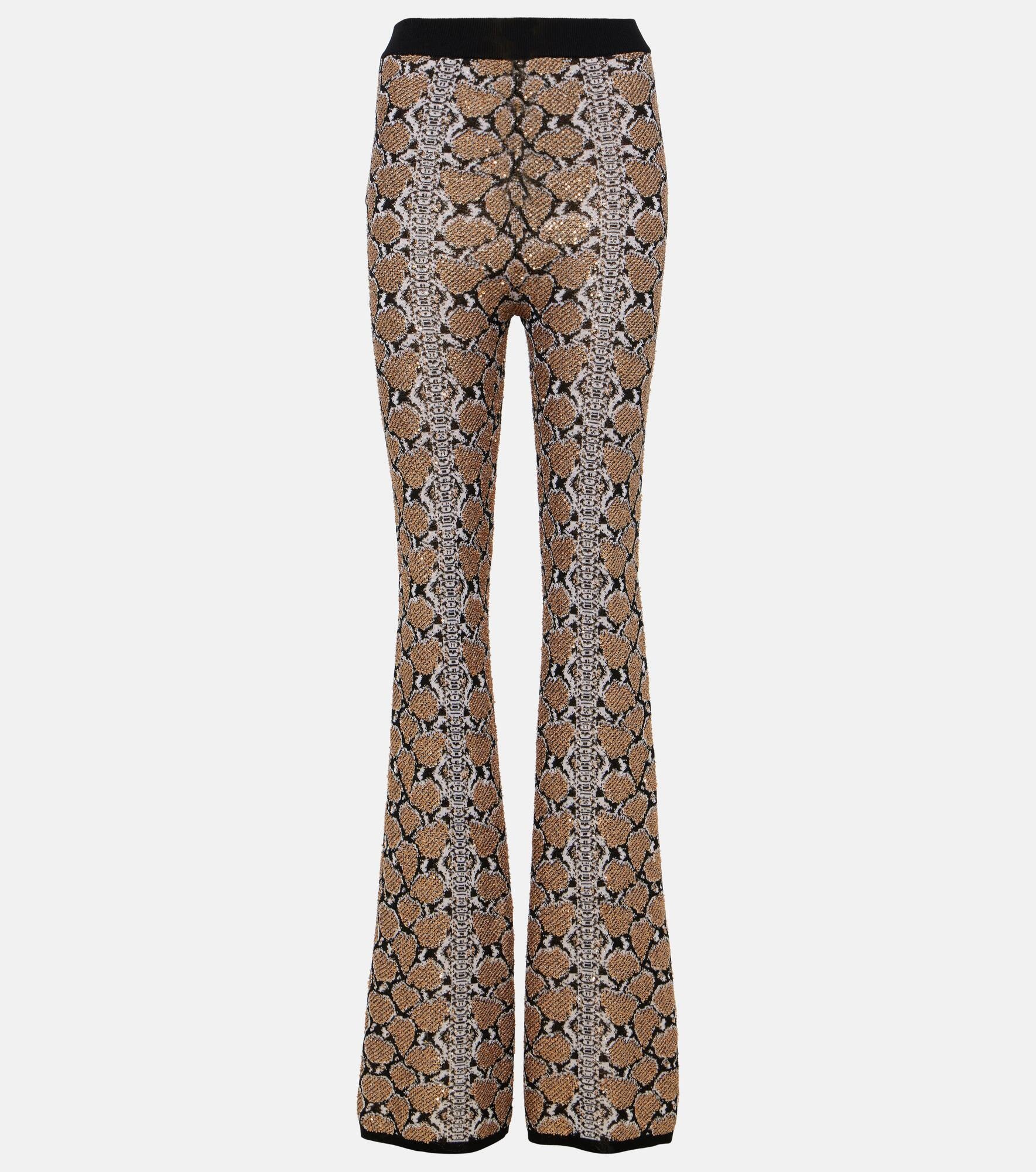 Snake-print flared pants - 1