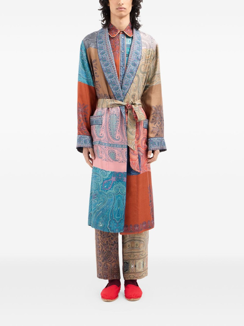 Aloe patchwork-print silk coat 3