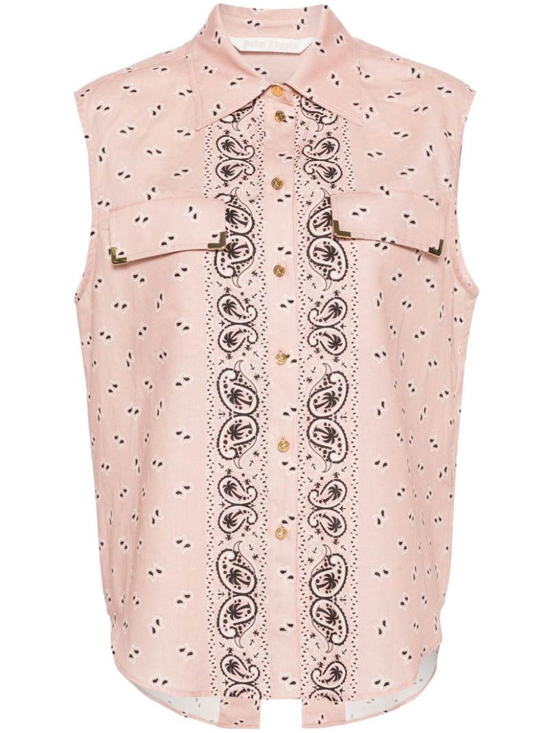 paisley-print sleeveless shirt 1