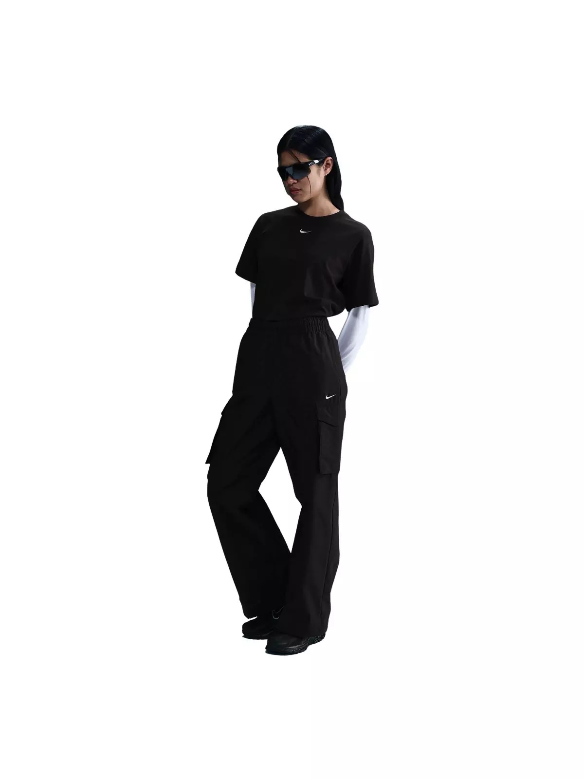 Women's Sportswear Everything Wovens Mid-Rise Cargo Pants - Black - 3