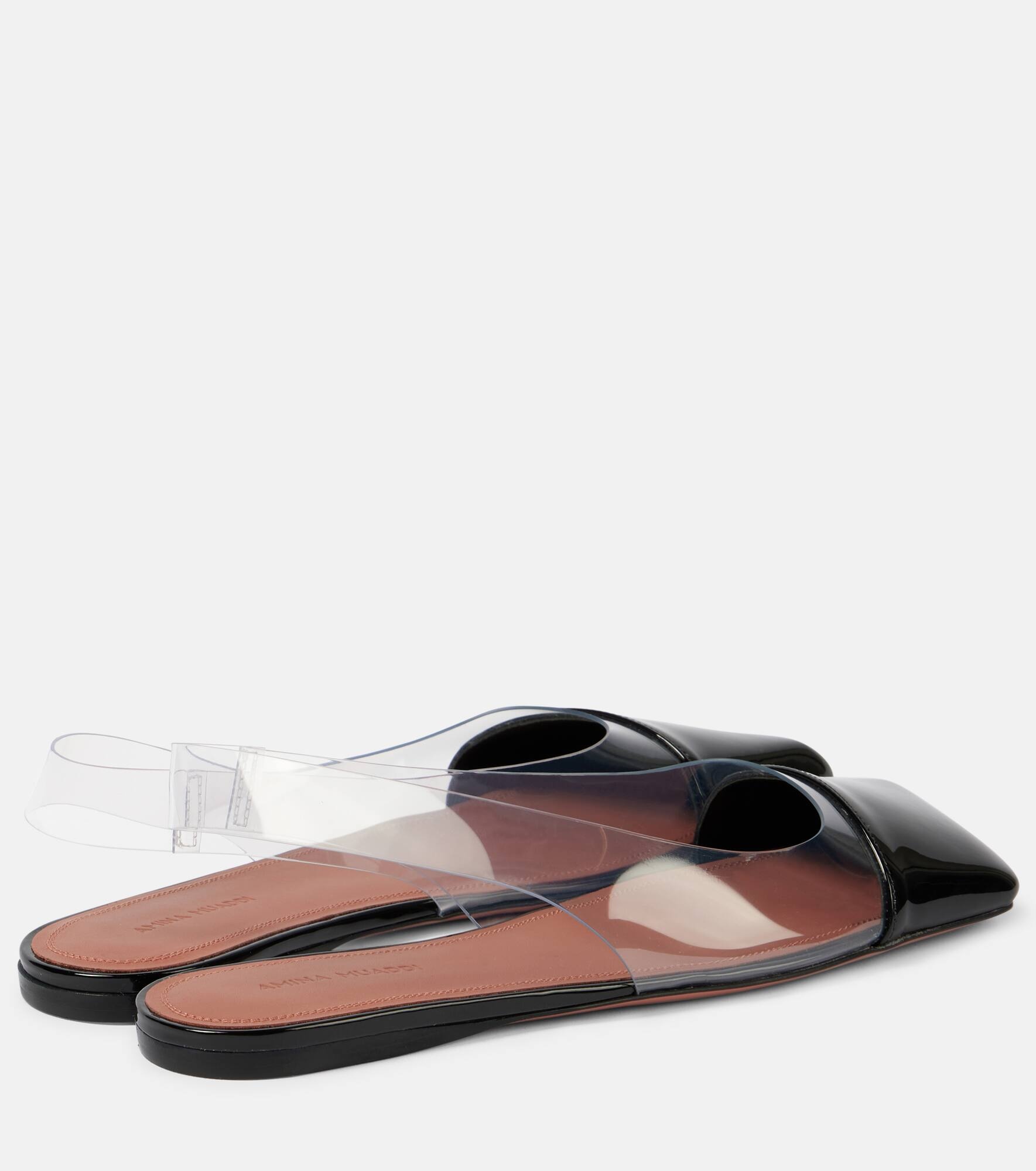 Ane Glass PVC and patent leather slingback flats - 3