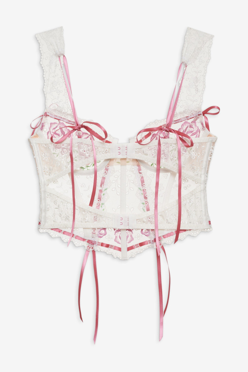 For Love & Lemons Rose Milk Eyelet Bustier outlook