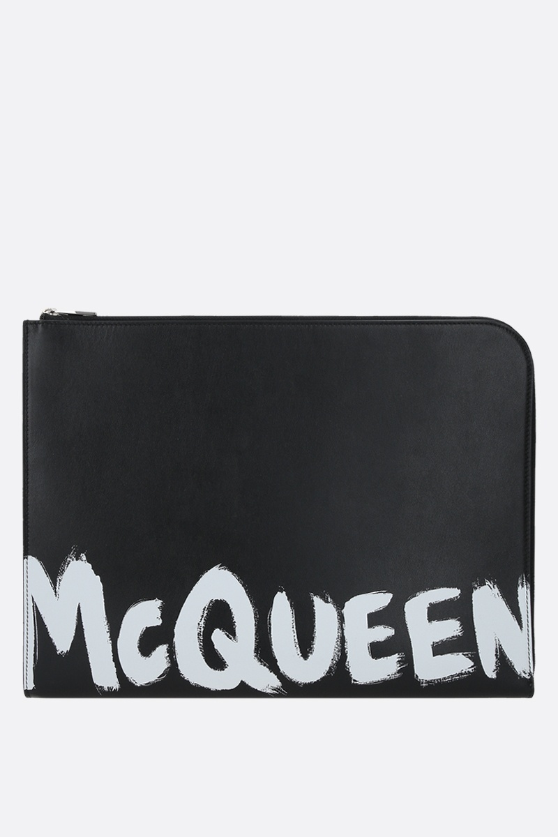 MCQUEEN SMOOTH LEATHER A4 CLUTCH - 1