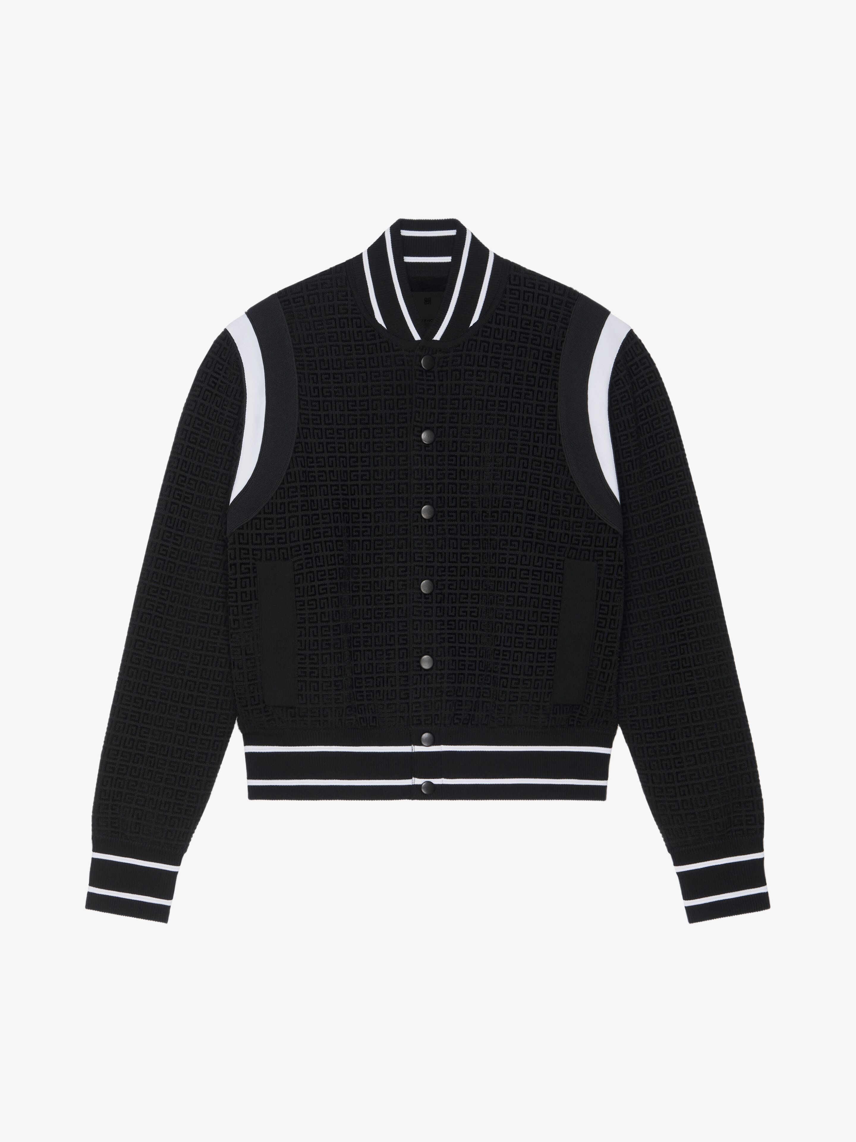 VARSITY JACKET IN 4G KNIT WITH VELVET EFFECT - 1