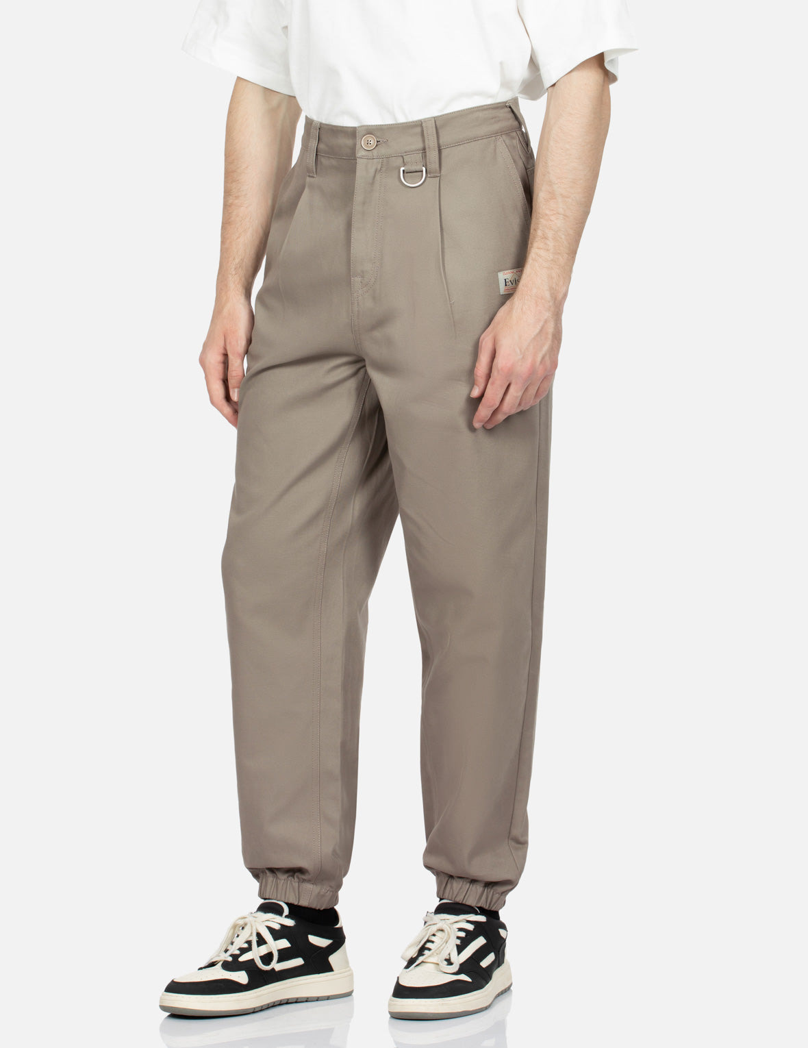 KAMON AND LOGO EMBROIDERY WOVEN JOGGER PANTS - 8
