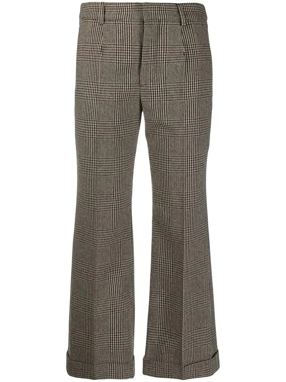 houndstooth kick-flare cropped trousers - 1