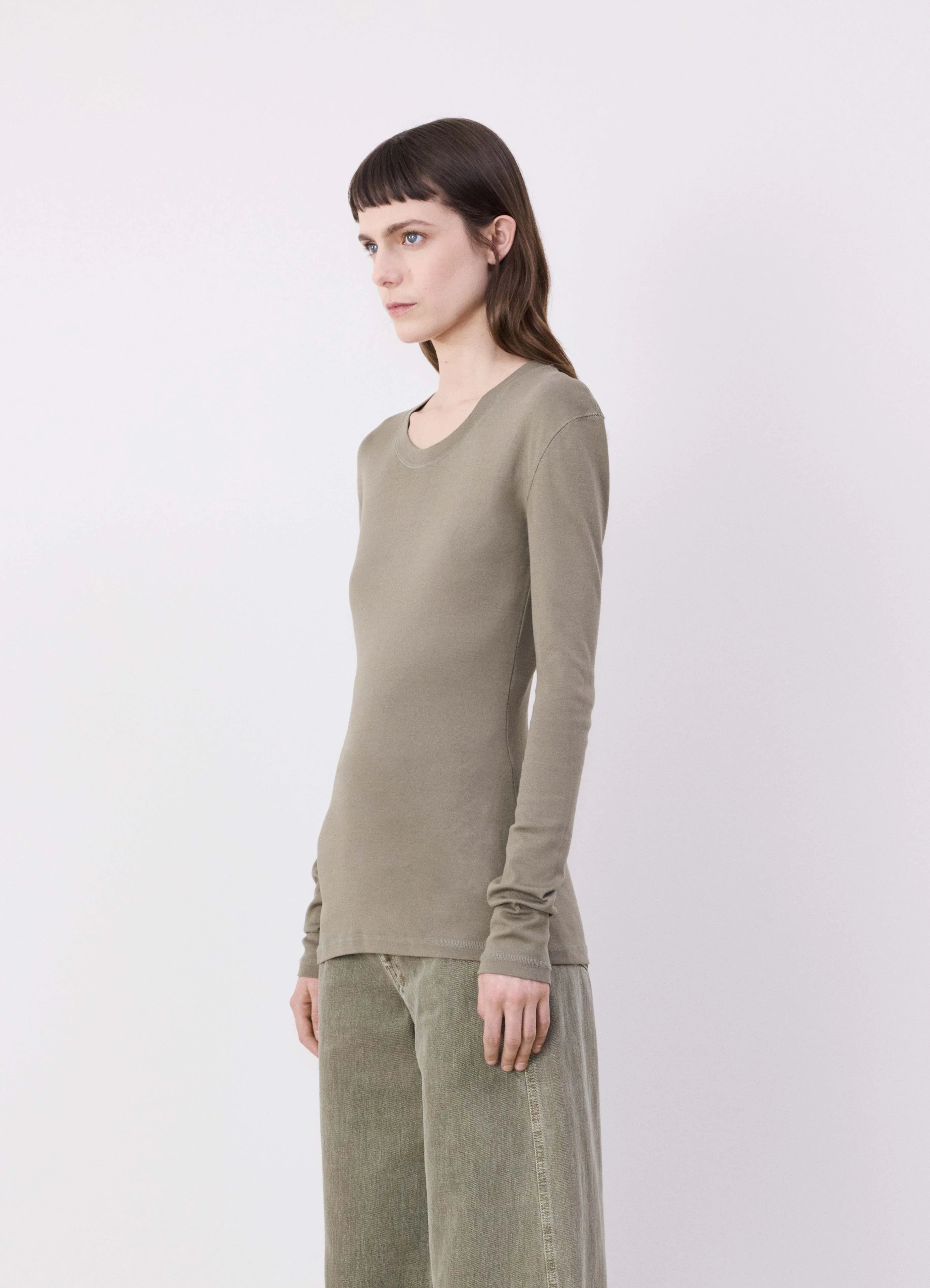 RIB LONG SLEEVE T-SHIRT - 1