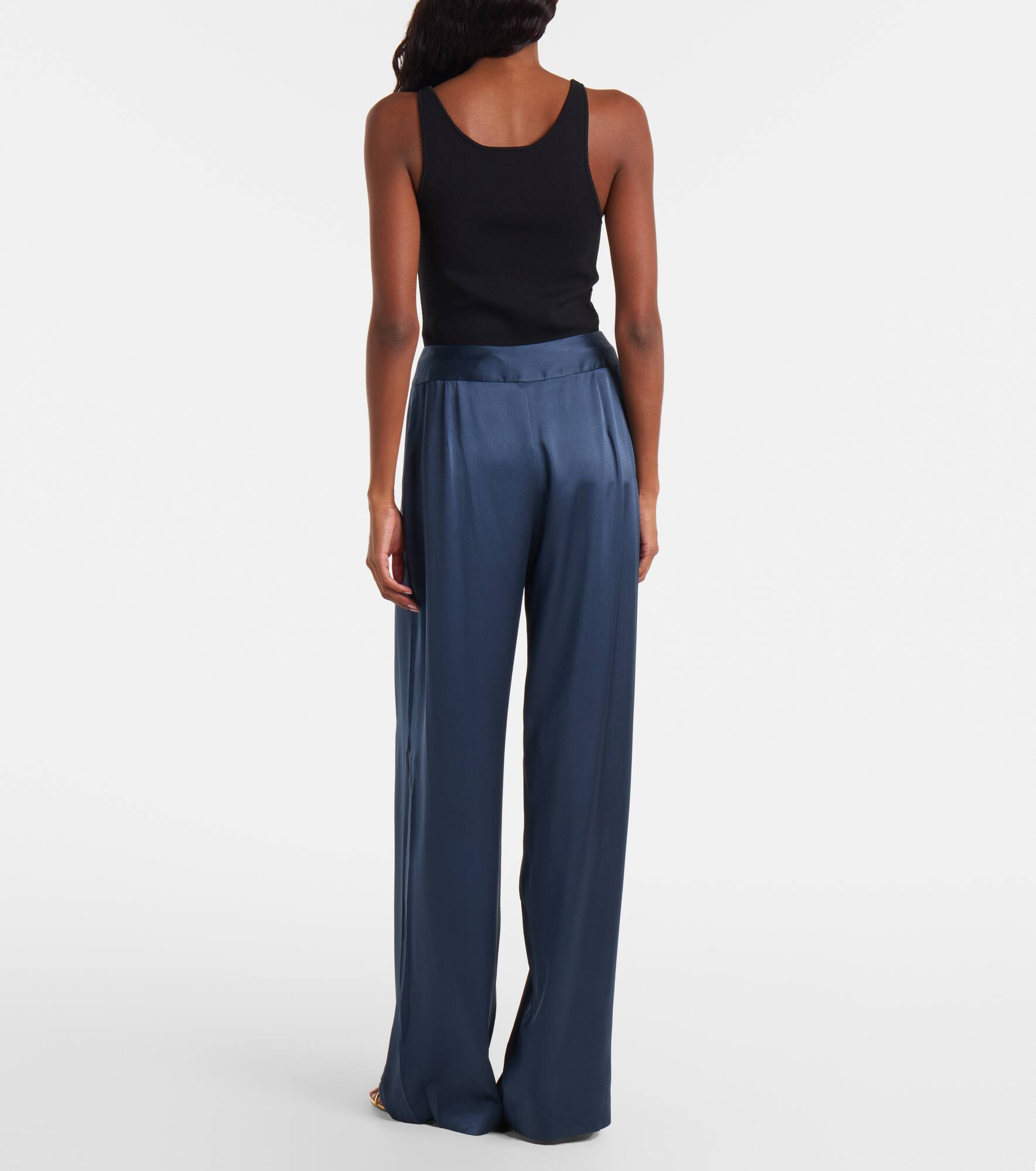 High-rise silk wide-leg pants - 3