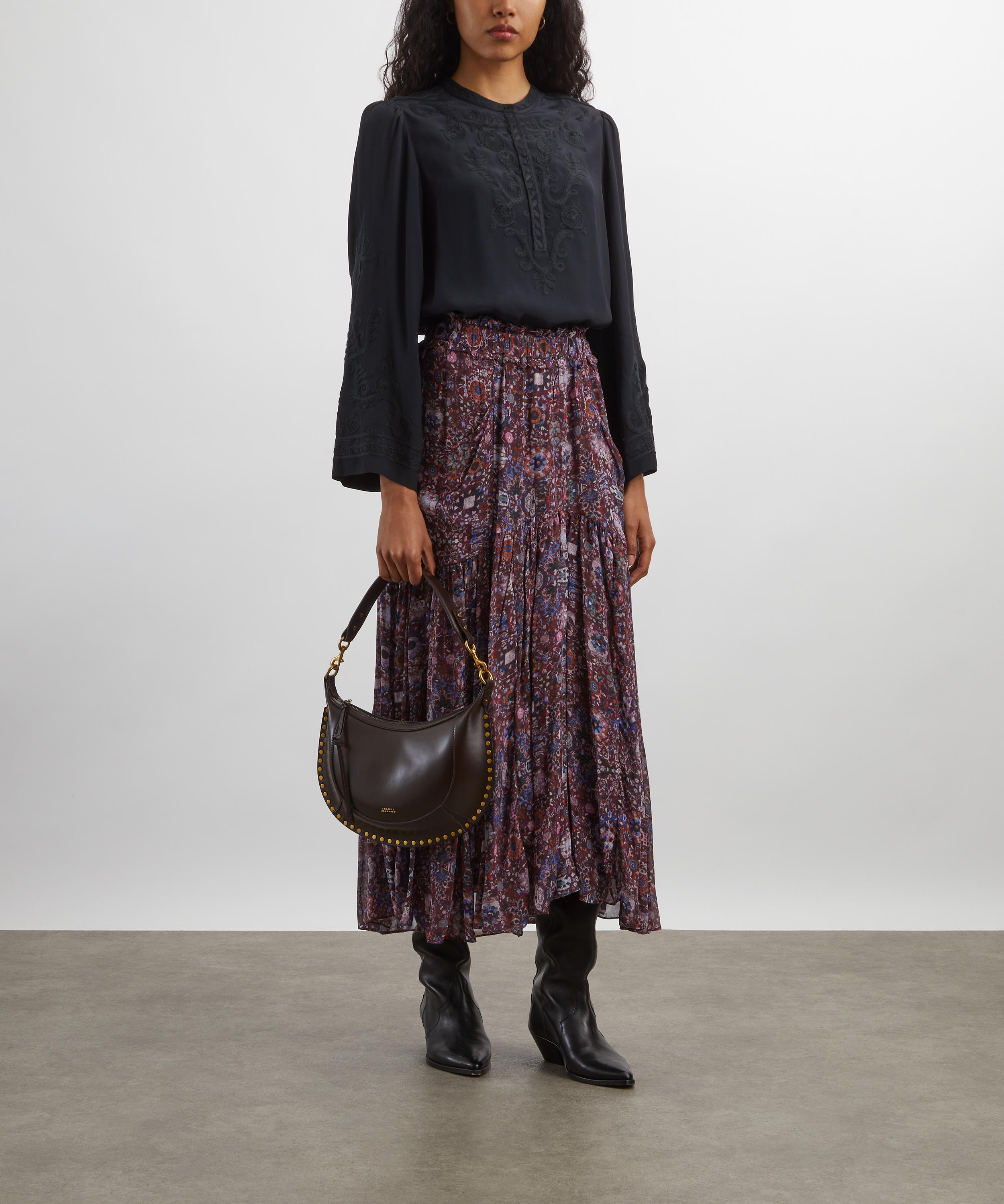 Falonne Embroidered Crepe Blouse - 2
