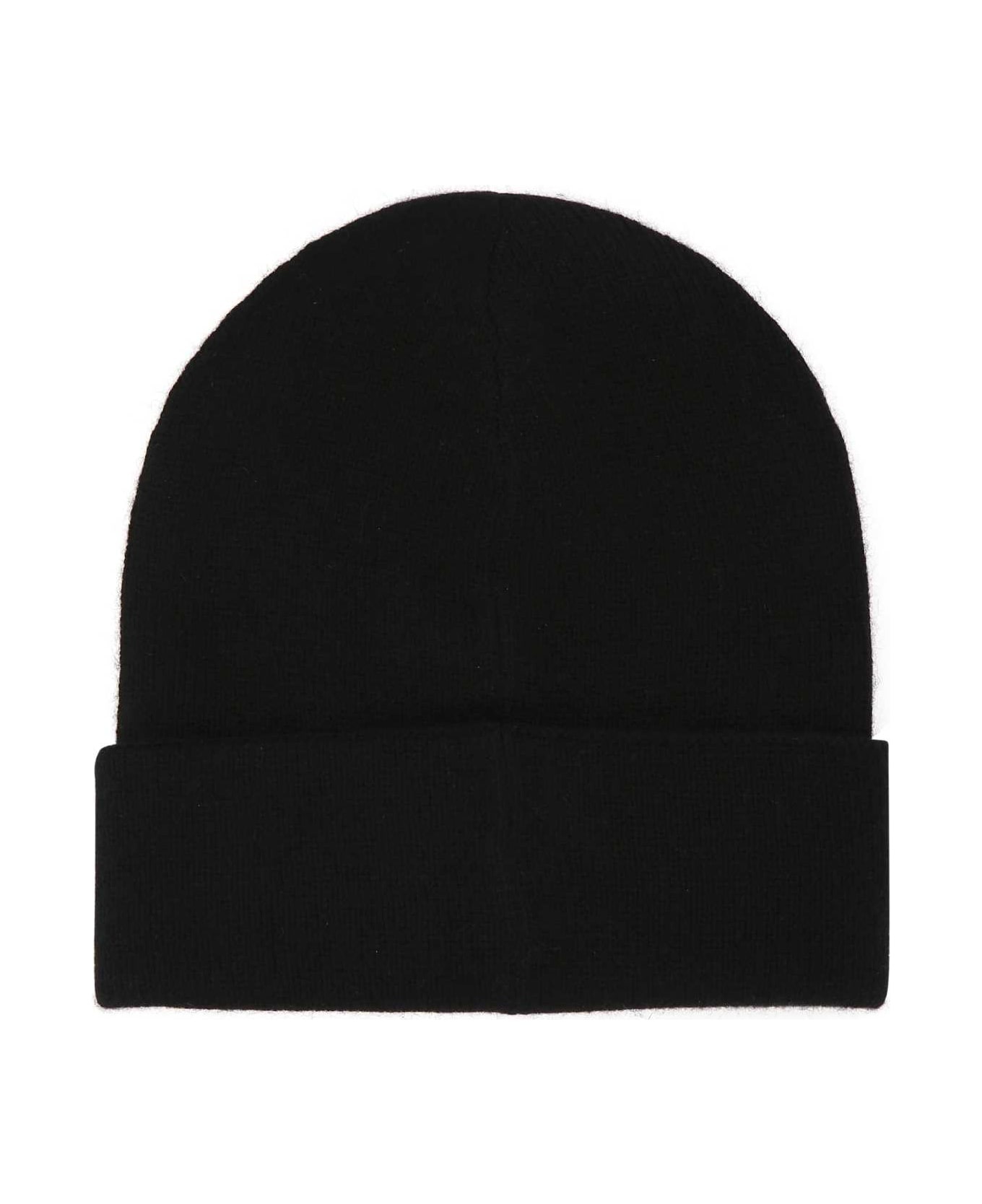 Black Cashmere Beanie Hat - 2