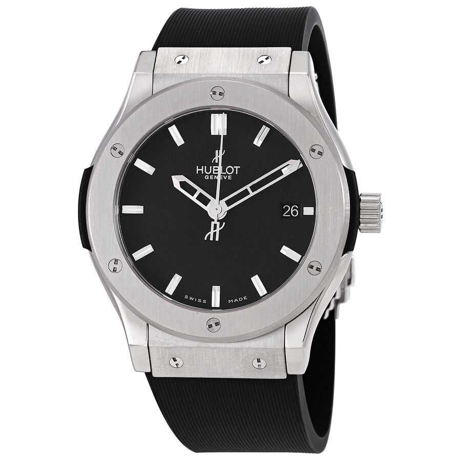 Pre-owned Hublot Classic Fusion Black Dial Black Rubber Strap Men's Watch 511.ZX.1170.RX - 1