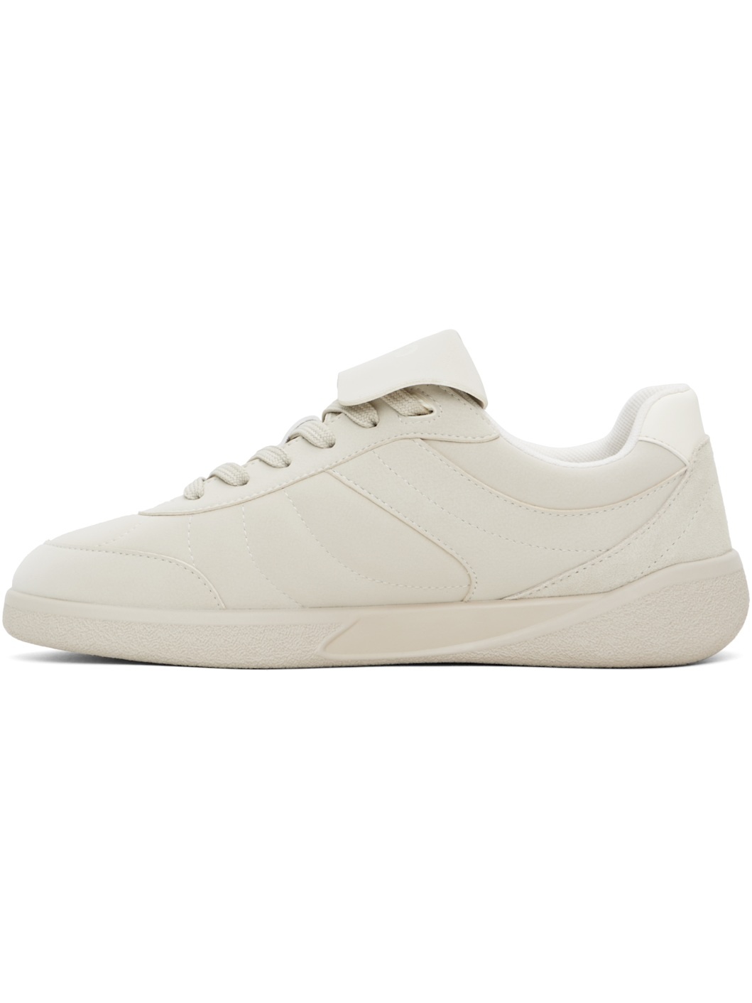 Beige Foldover Tongue Sneakers - 3