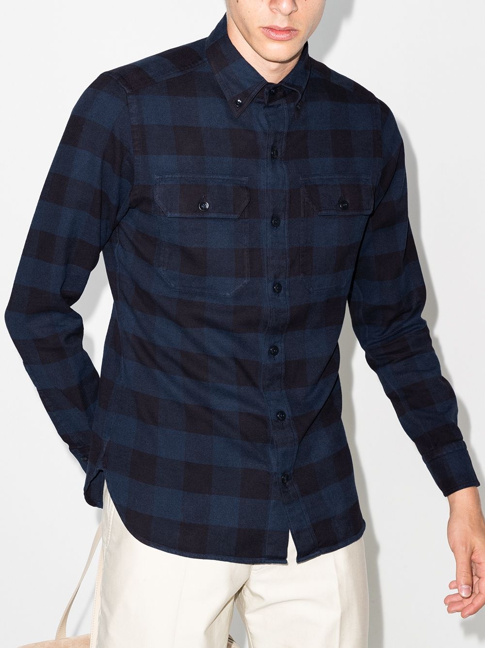 checked buttoned shirt - 2