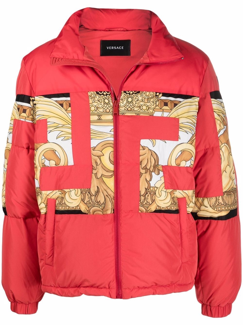 Greca-print padded jacket - 1