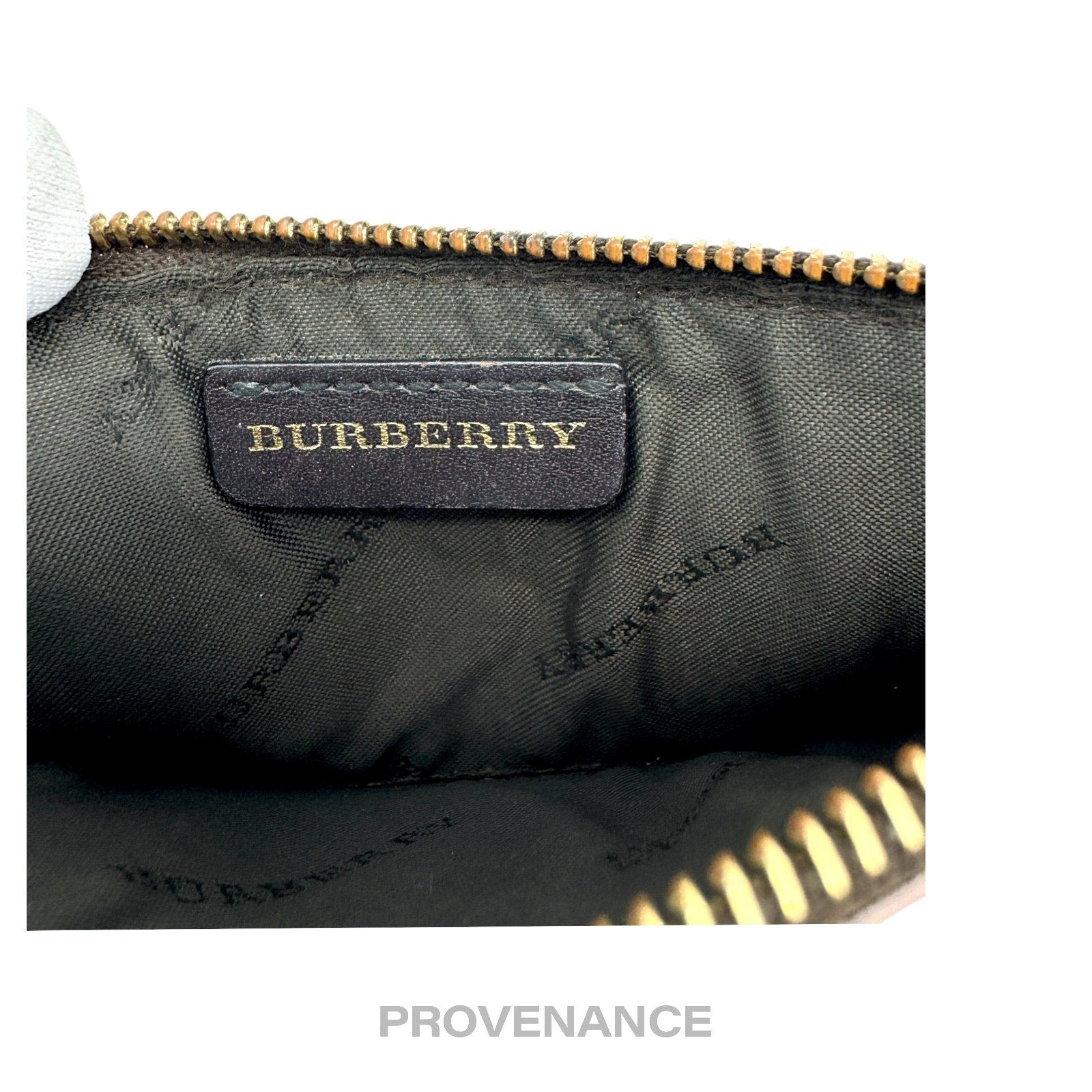 Burberry Zip Pouch - Haymarket Check Chocolate Brown - 7