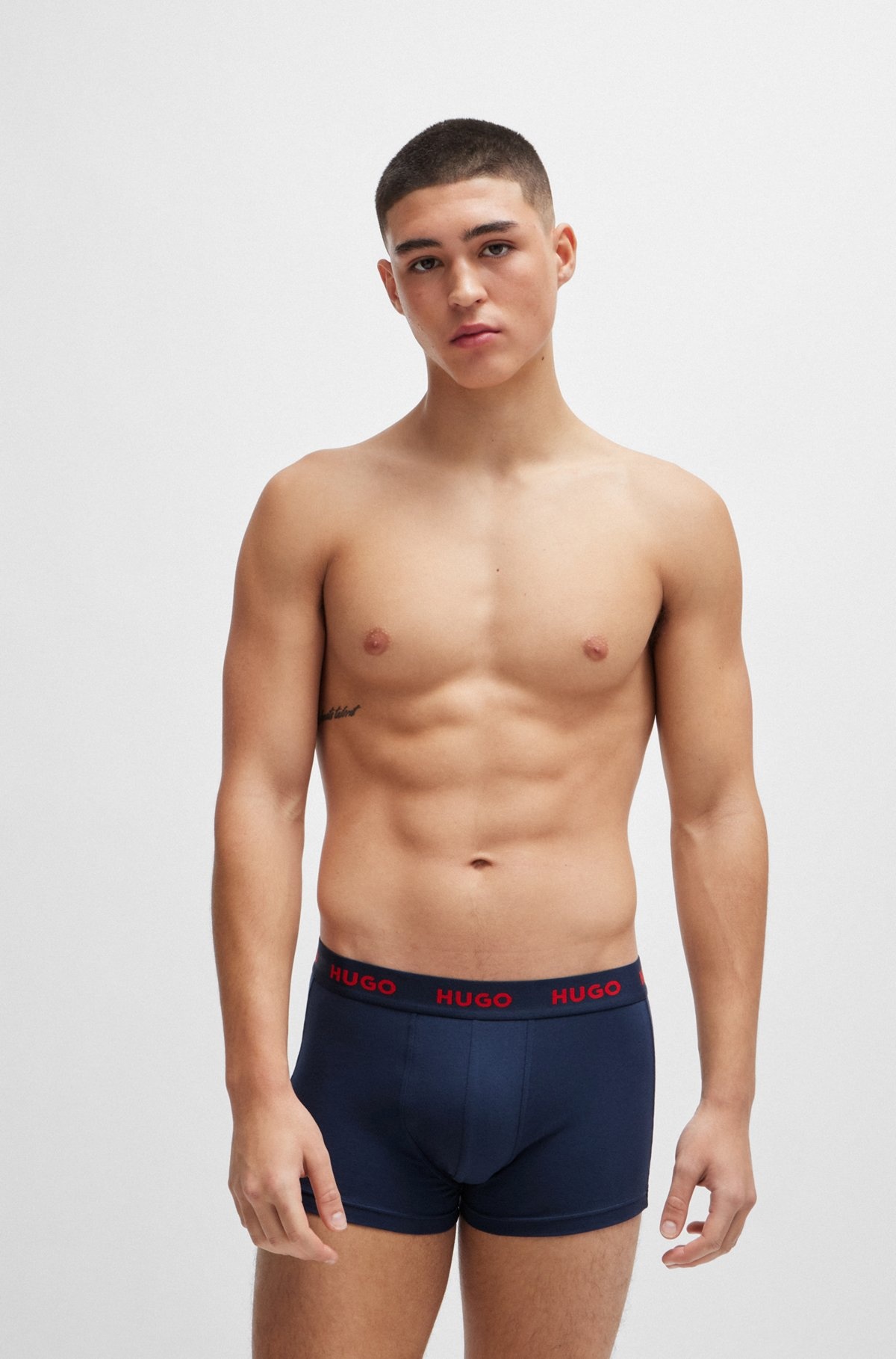 TRIPLE-PACK OF STRETCH-COTTON TRUNKS WITH LOGO WAISTBANDS - 7