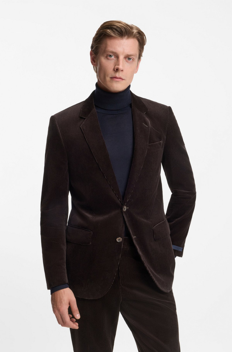 BECKHAM X BOSS BLAZER IN STRIPED COTTON 2