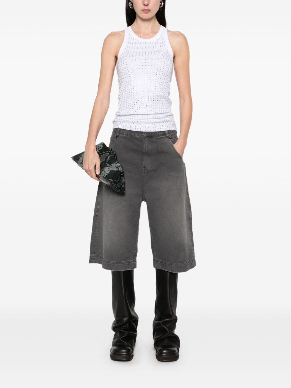 Strass embellished tank top - 3