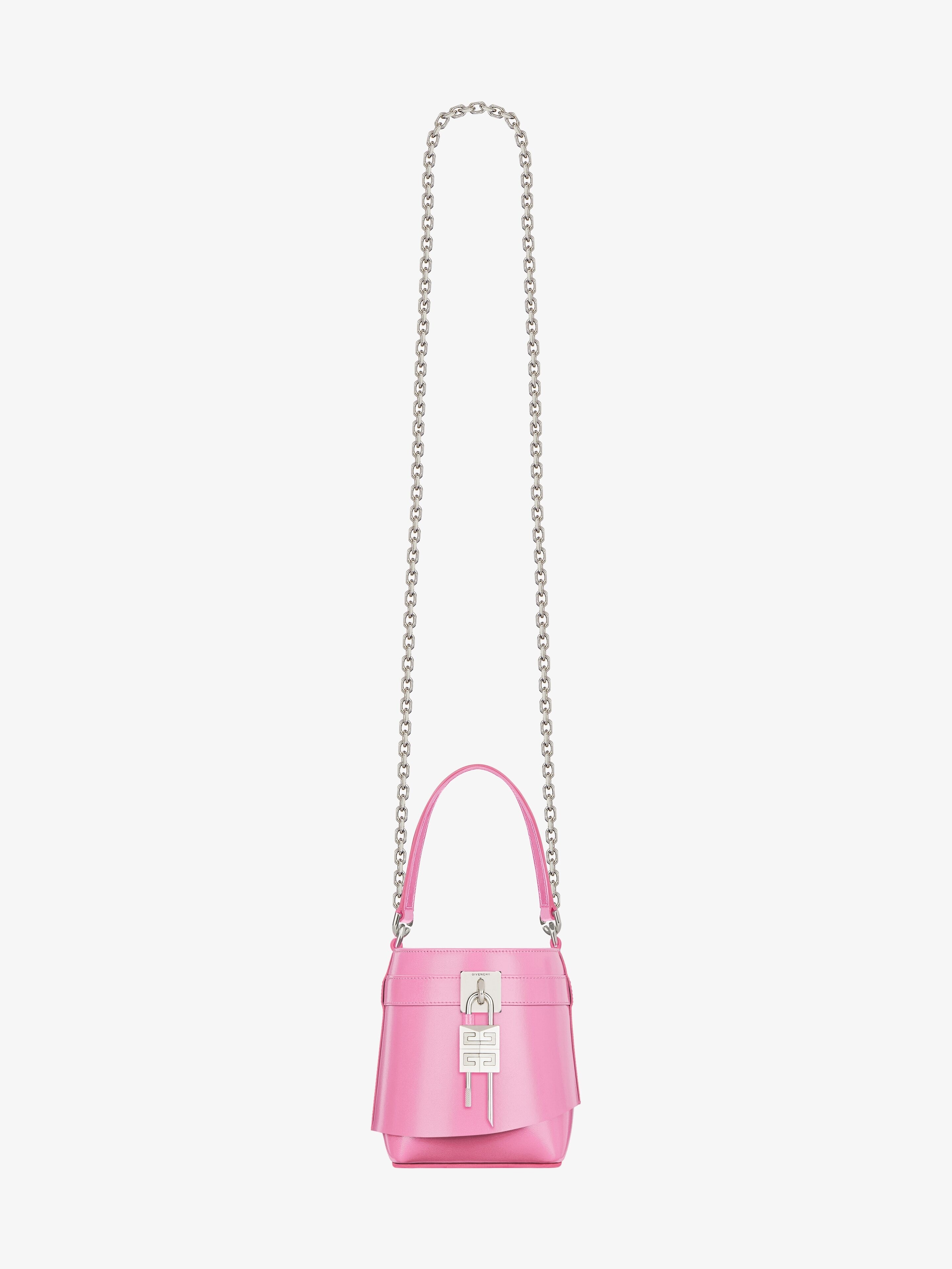 MICRO SHARK LOCK BUCKET BAG IN BOX LEATHER - 3