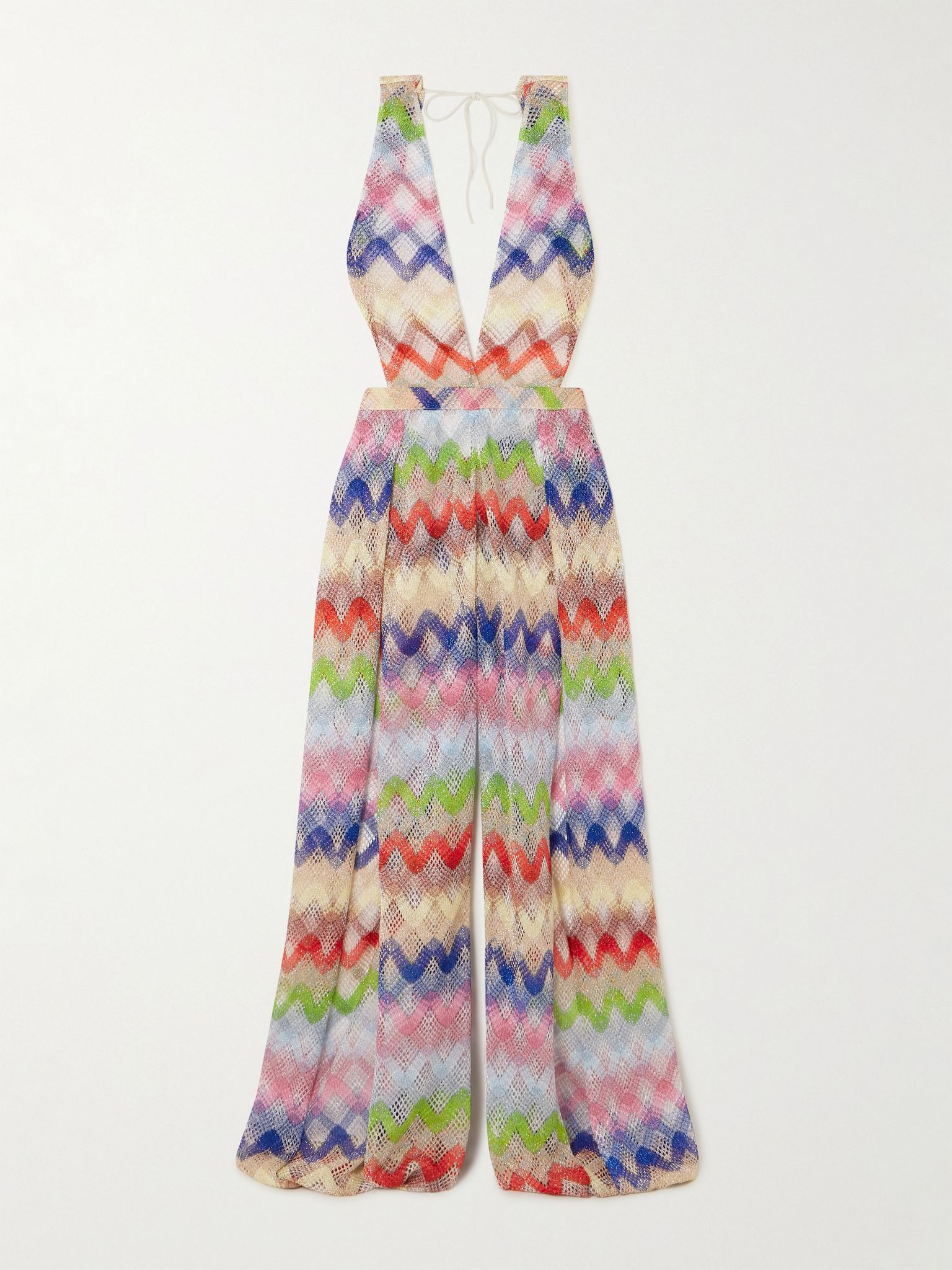 Metallic crochet-knit jumpsuit Multi - 1