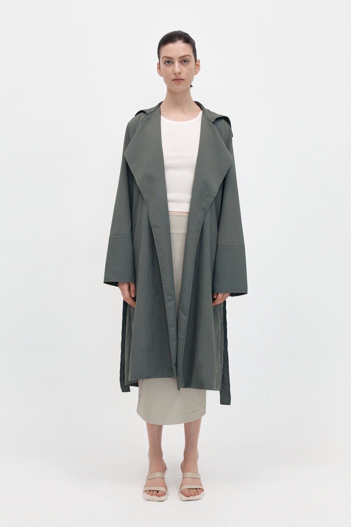 Summer Trench Coat - Thyme - 1