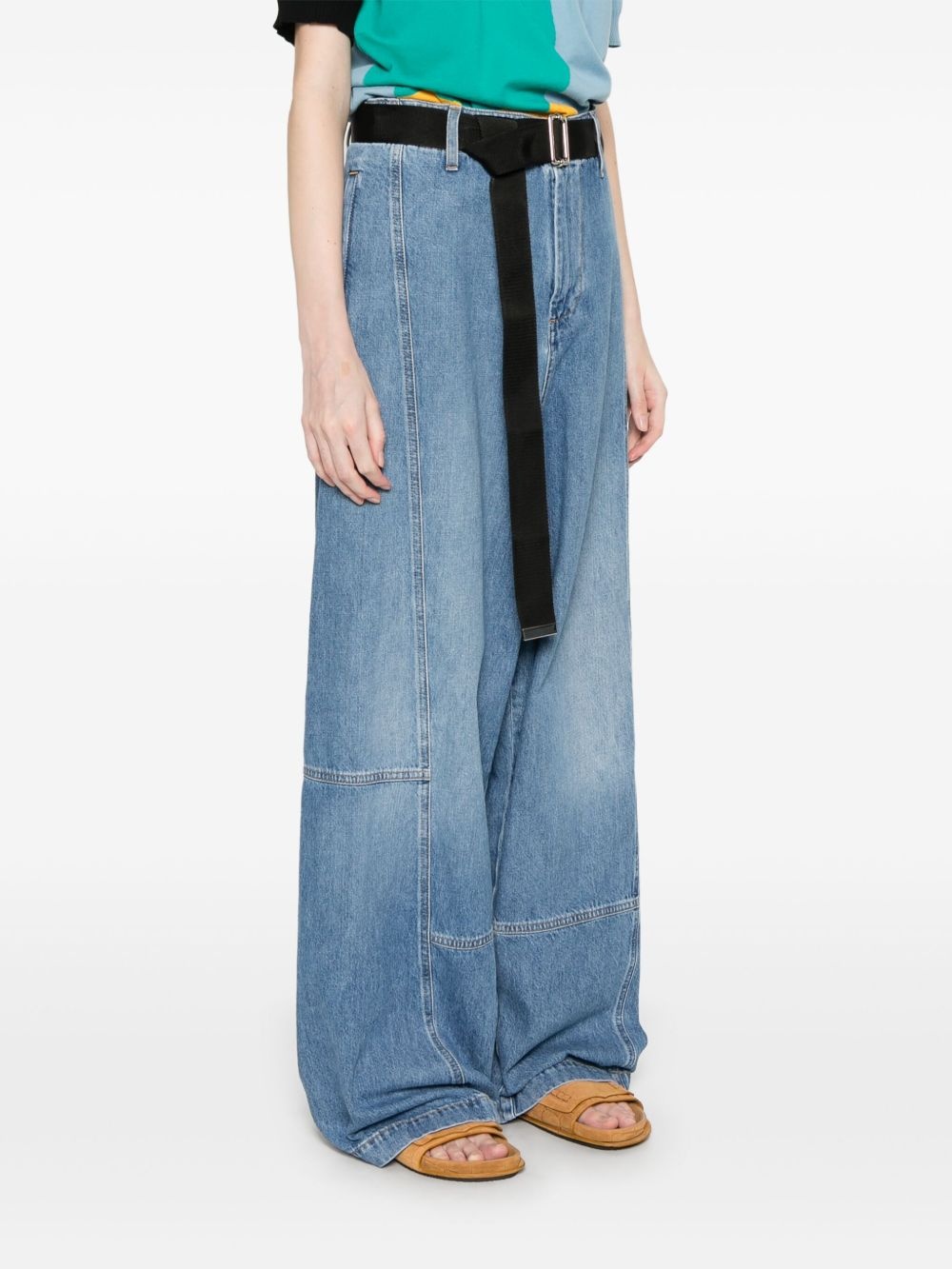 wide-leg cargo jeans - 3
