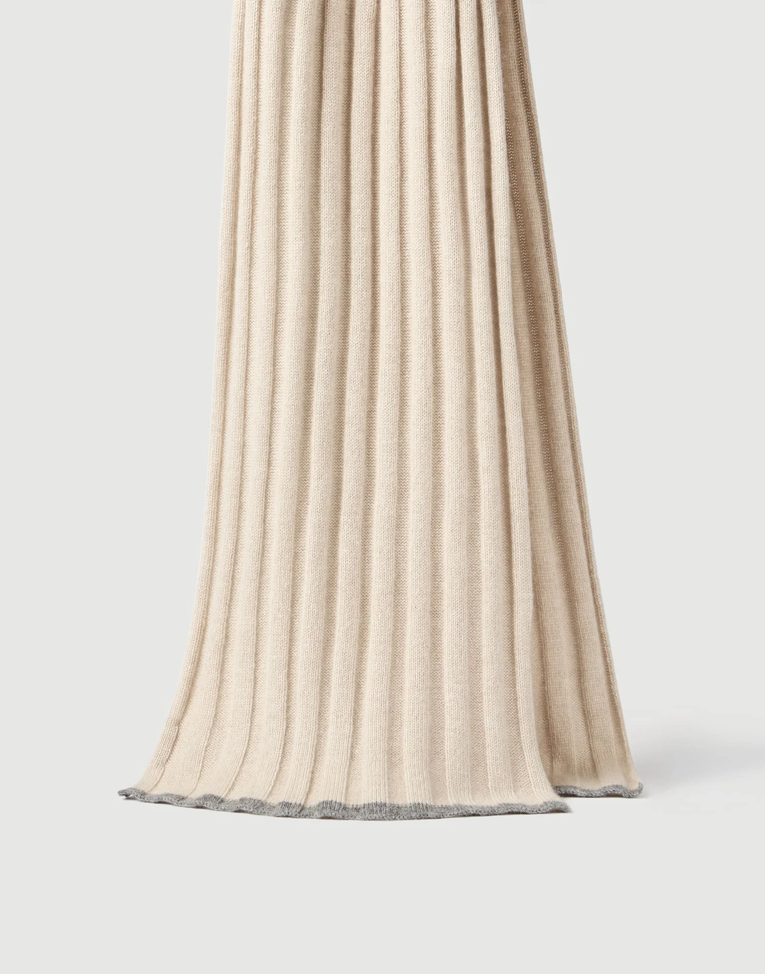 Cashmere rib knit scarf - 1