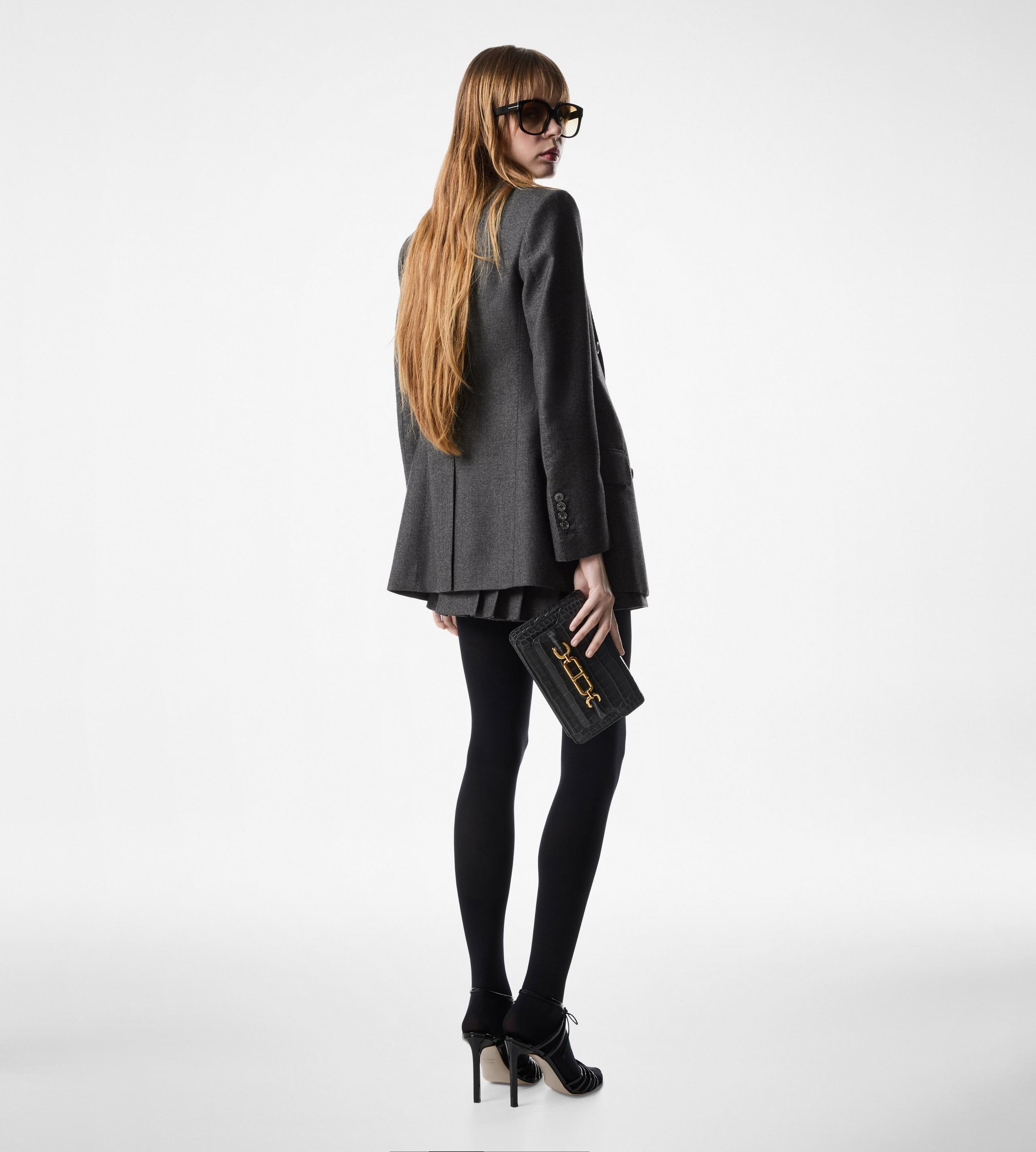 CASHMERE FLANNEL TAILORED PLEATED SKORT - 4