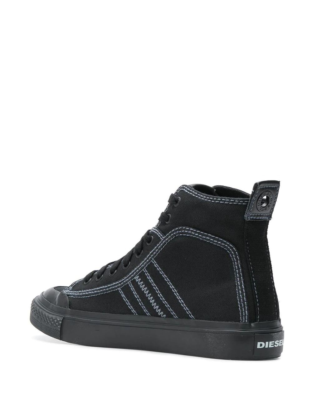 high top sneakers in bicolour cotton - 3