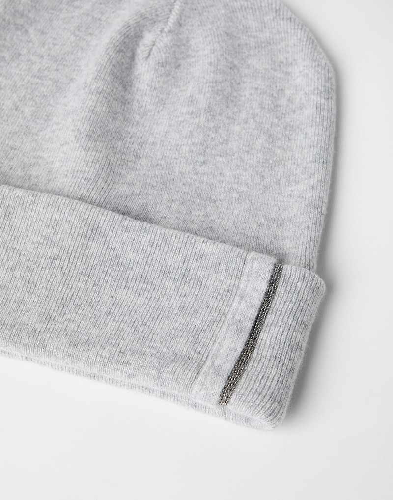 Brunello Cucinelli Cashmere rib knit beanie with monili outlook