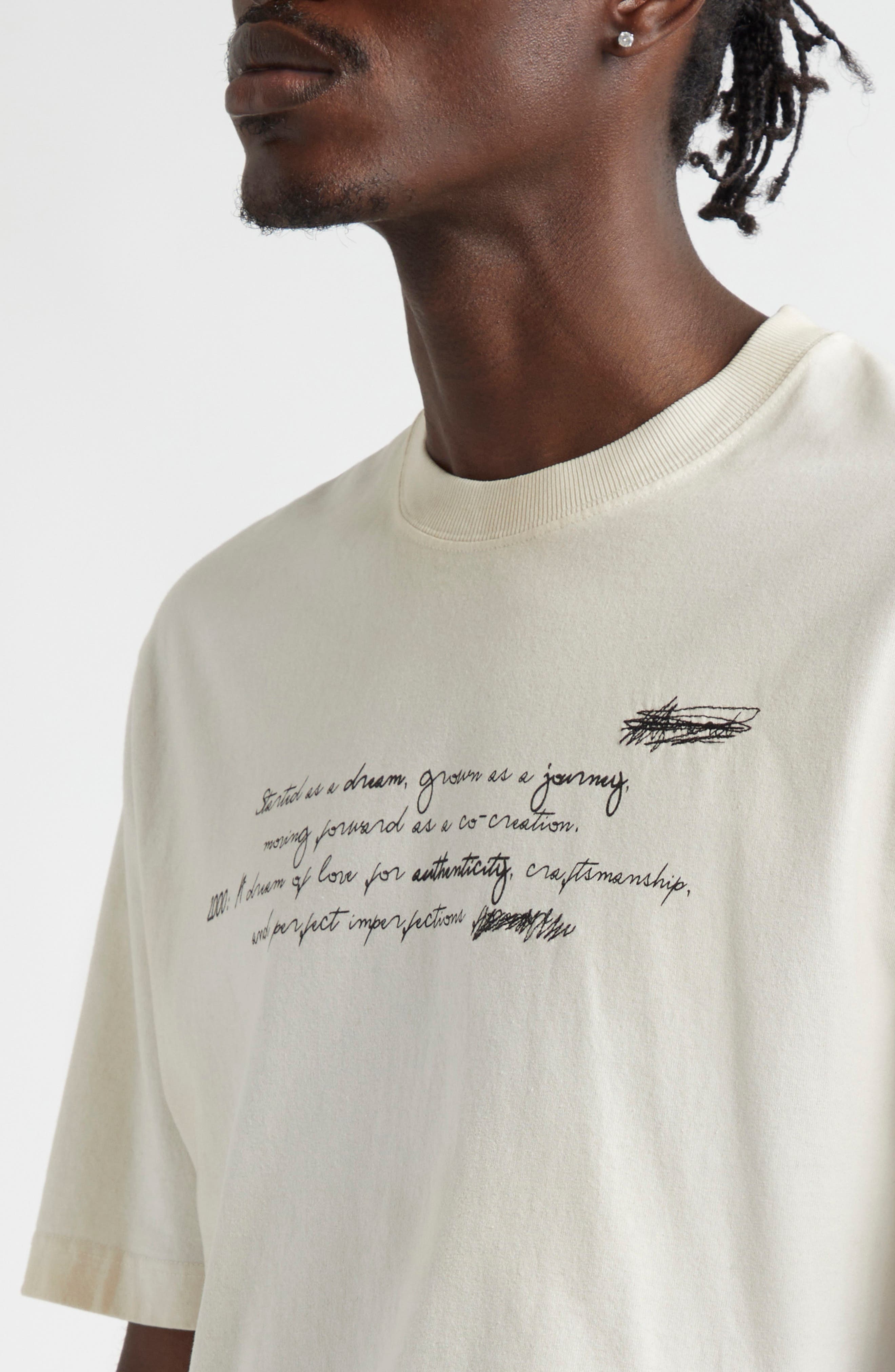 Golden Goose Gender Inclusive Journey Relaxed Fit Graphic T-Shirt in Heritage White/Black at Nordstr - 4