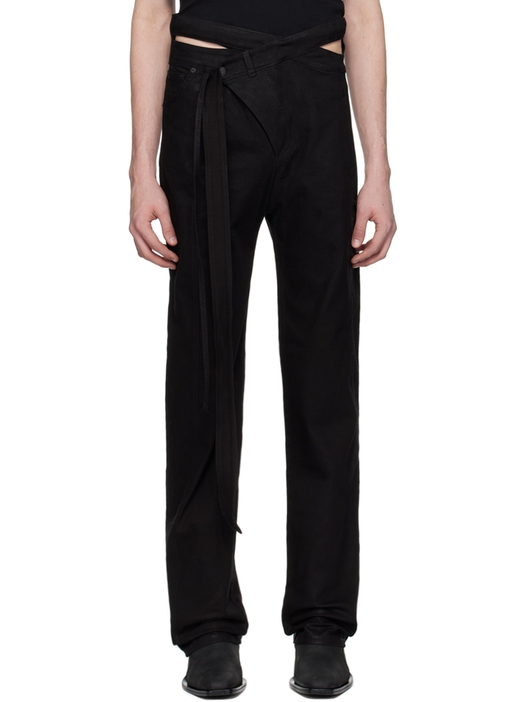 SSENSE Exclusive Black Signature Wrap Jeans - 1