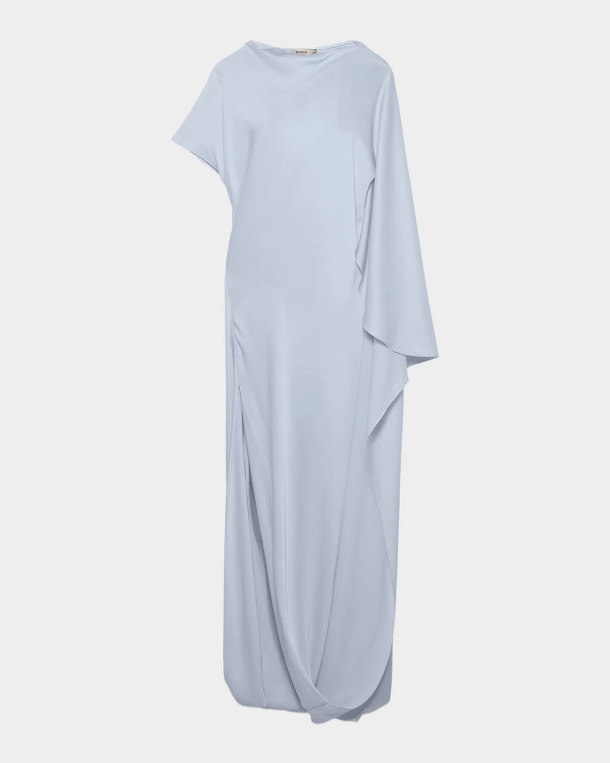Ora Satin Asymmetric Drape Sleeve Gown - 1