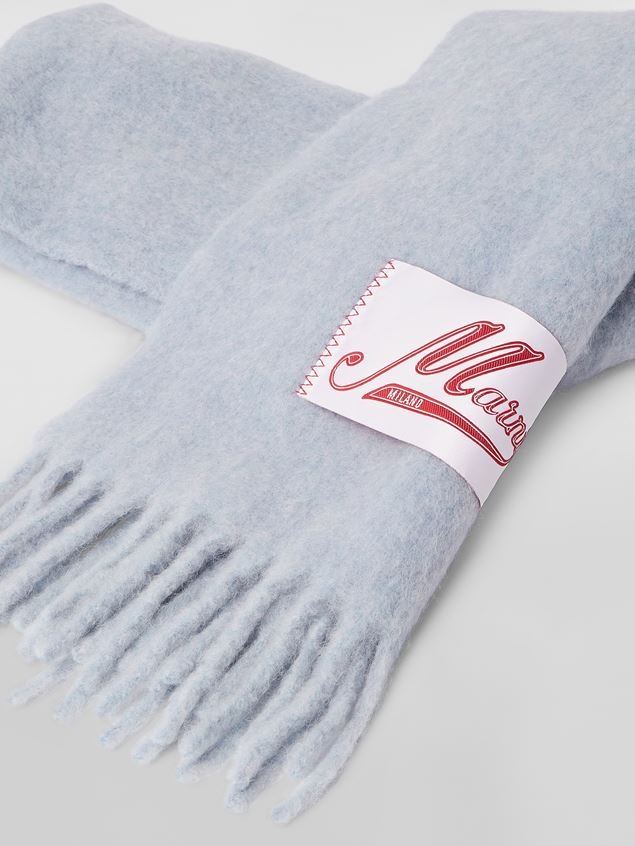 BLUE BRUSHED ALPACA SCARF - 3