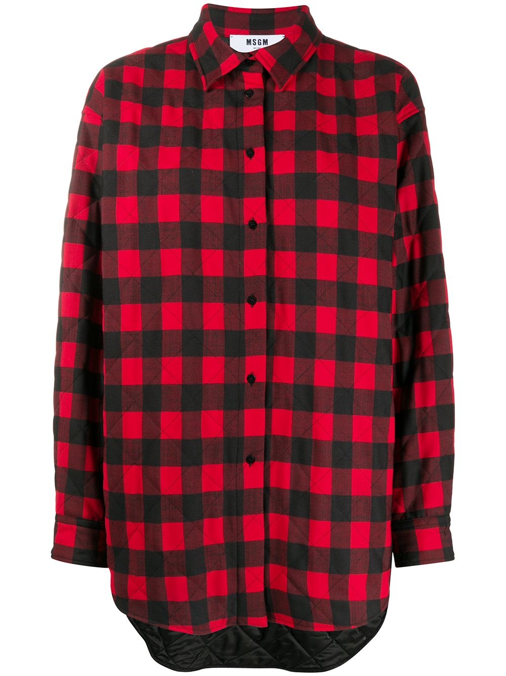 plaid button-front shirt - 1