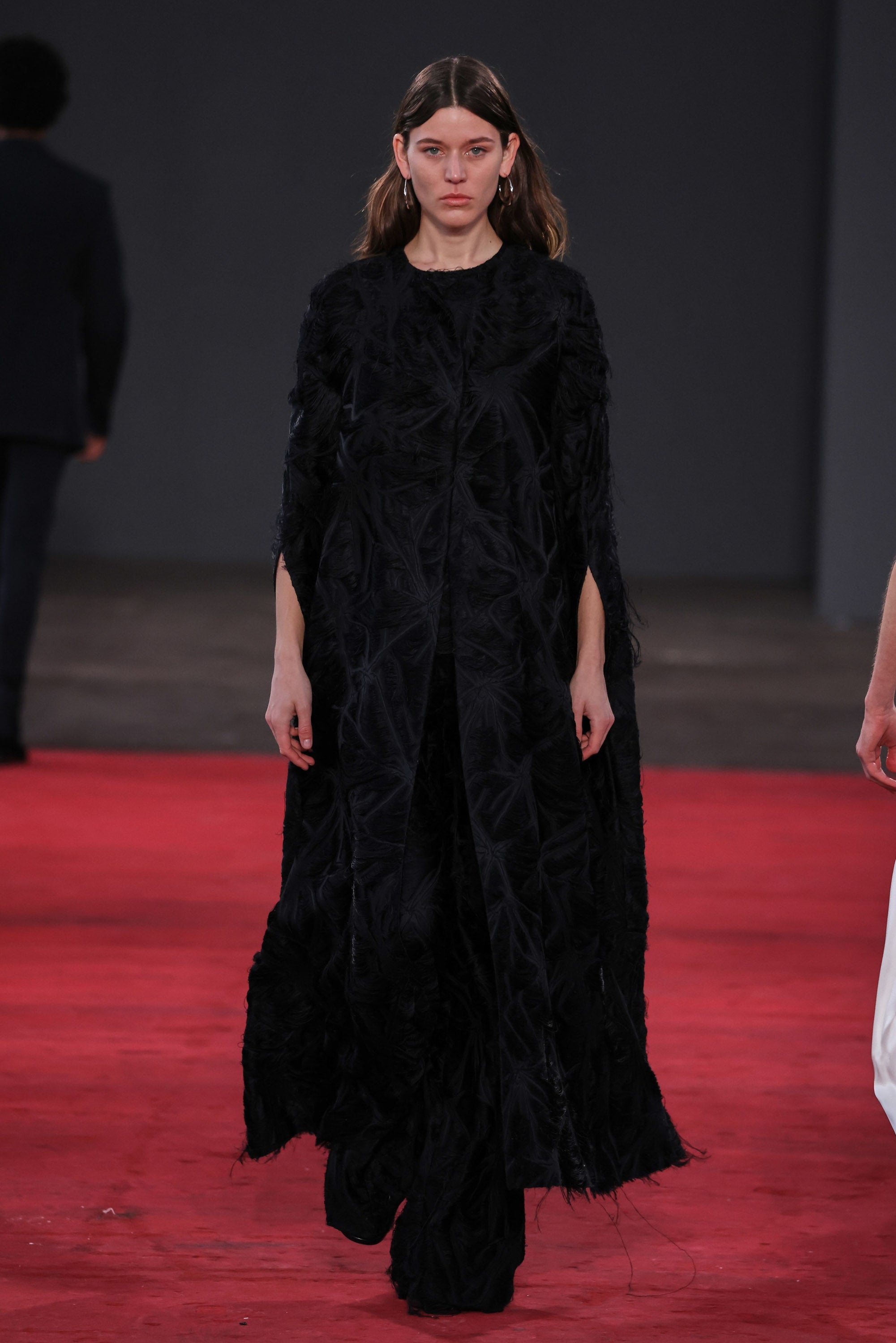 Brighting Dress in Black Silk Virgin Wool Jacquard - 2