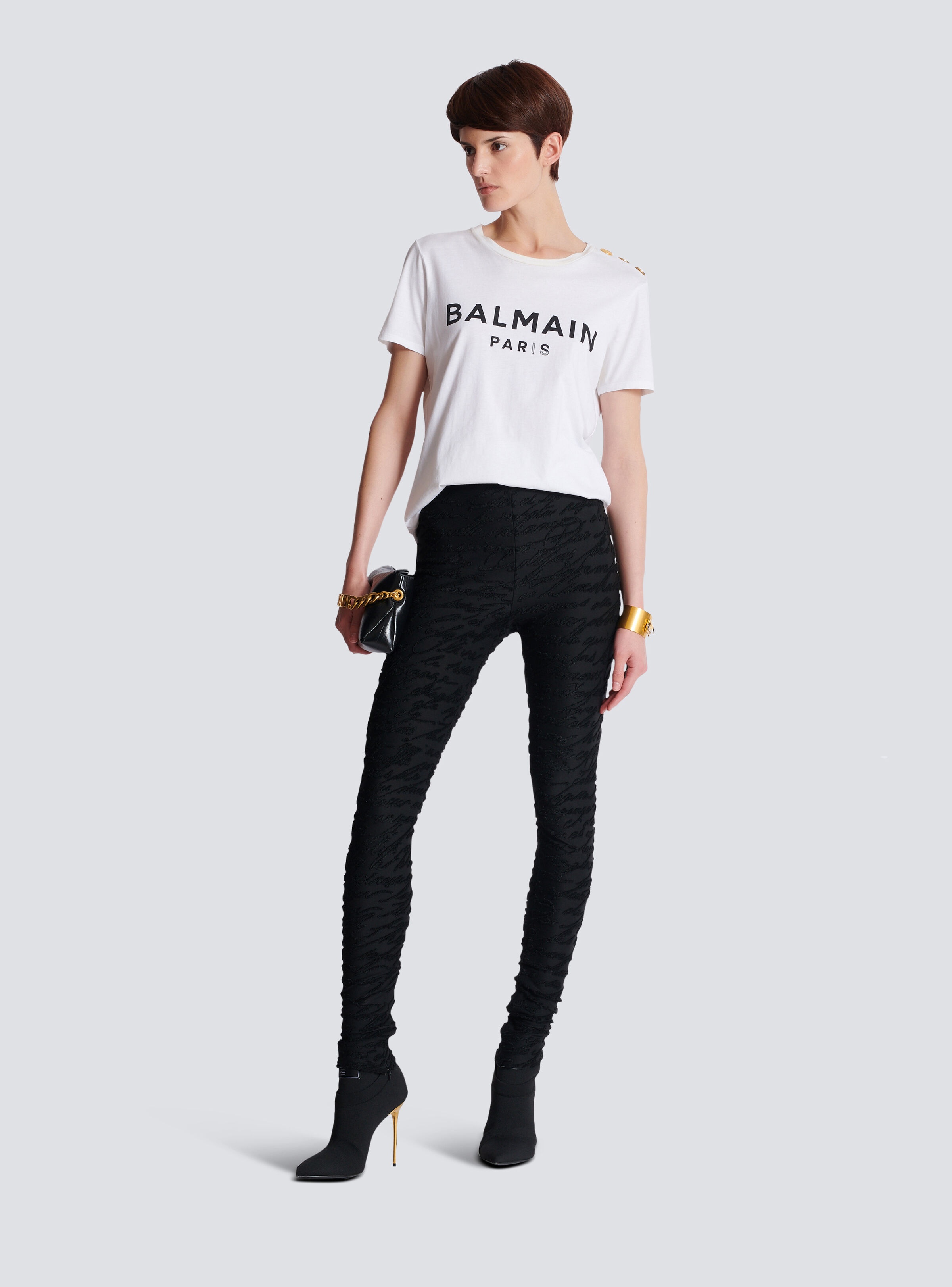 Jacquard knit leggings with "Love Letter" motif - 2