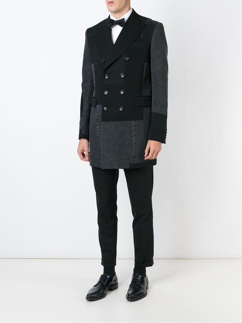 Junya Watanabe MAN panelled double breasted coat outlook