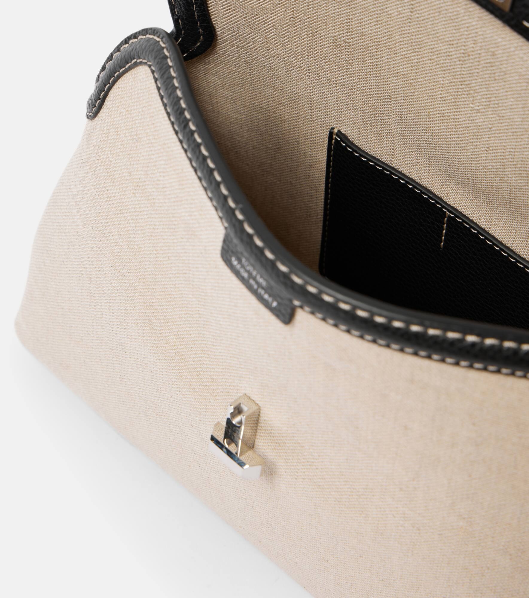 T-Lock leather-trimmed canvas shoulder bag - 3