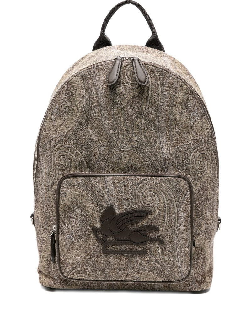 paisley-print logo-appliqué backpack 1