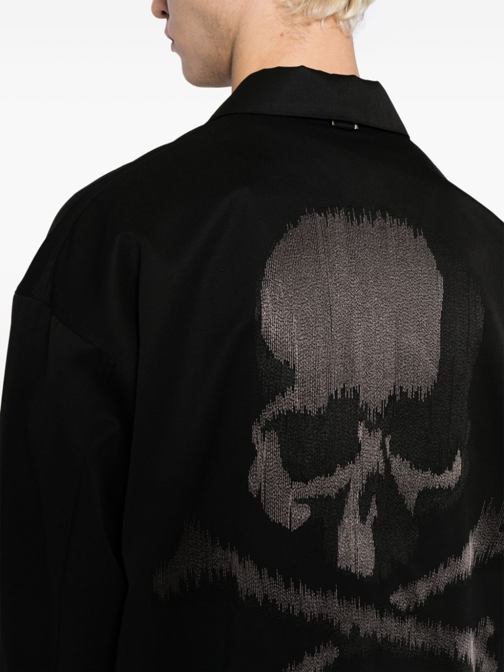 skull-print wool-blend jacket - 8